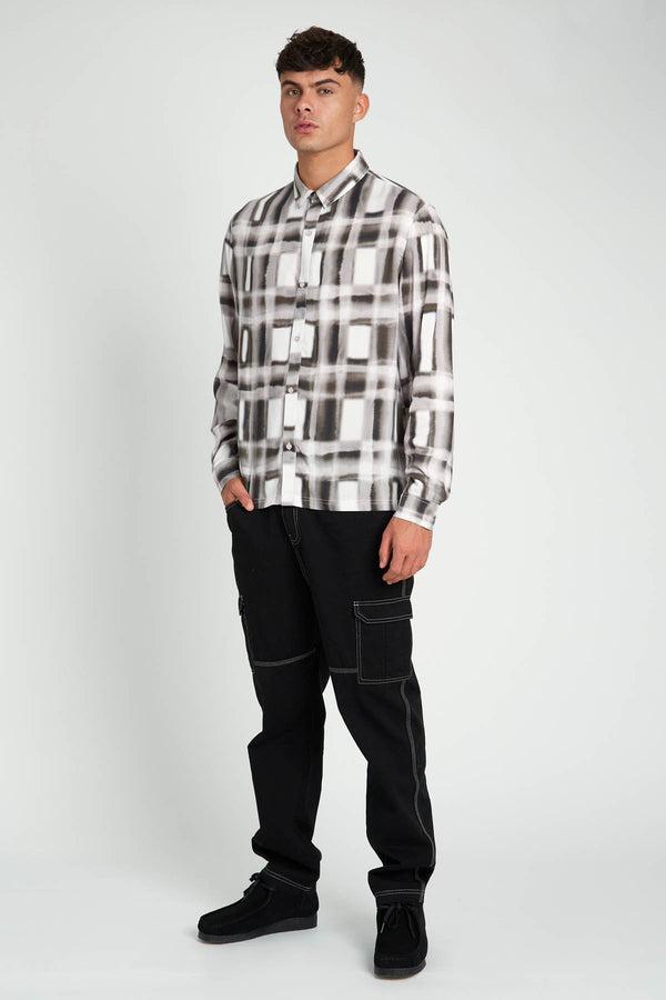 native youth WATERCOLOUR CHECK PRINTED ECOVERO SHIRT