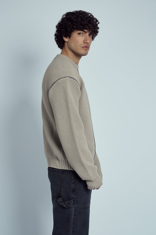 Native Youth ZANO CHUNKY RECYCLED YARN KNITTED RIB JUMPER