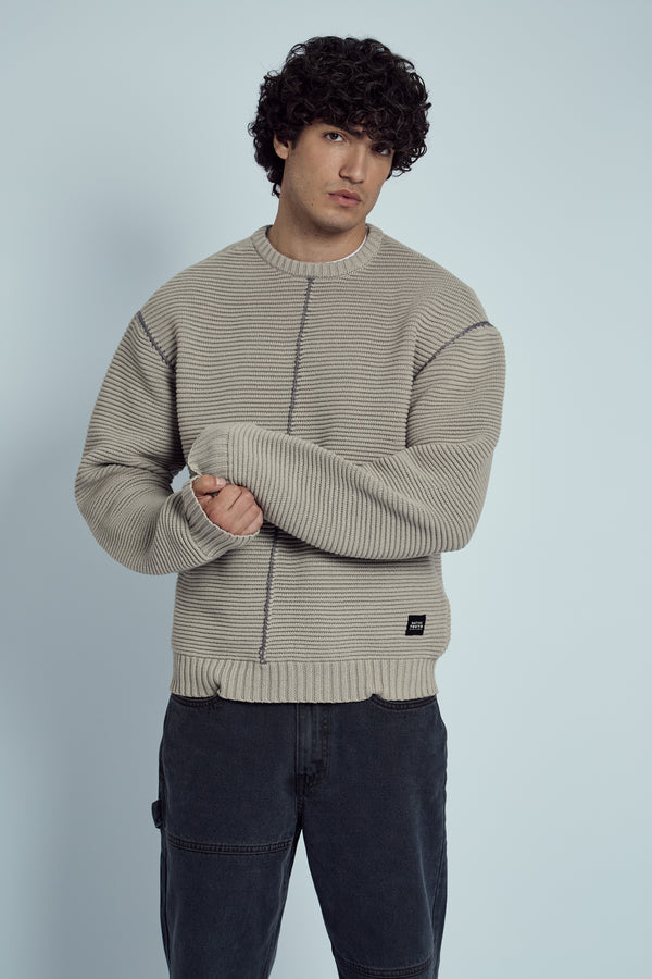 Native Youth ZANO CHUNKY RECYCLED YARN KNITTED RIB JUMPER