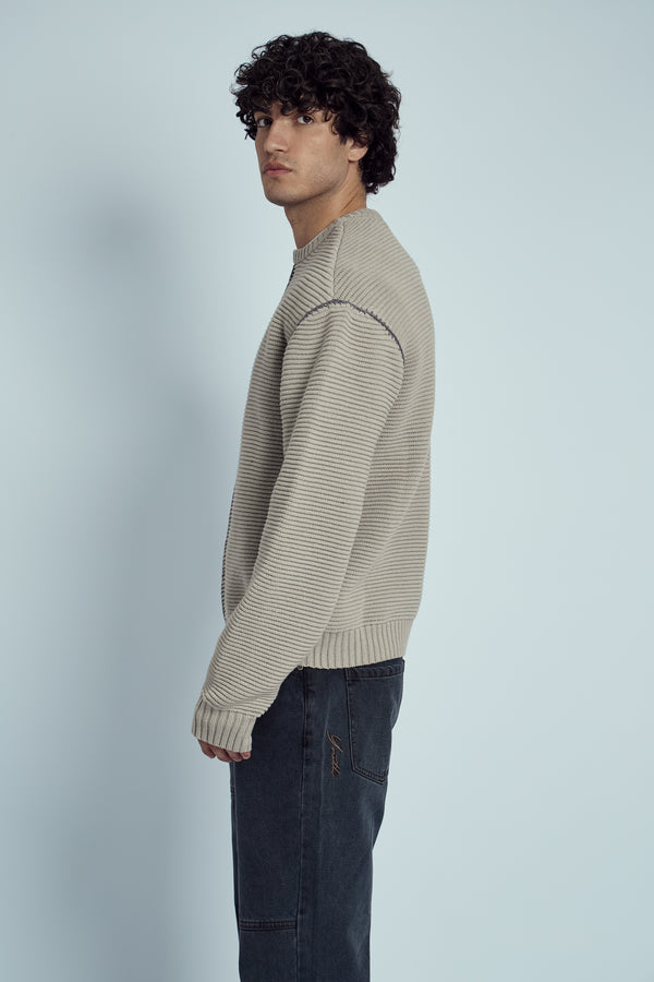 Native Youth ZANO CHUNKY RECYCLED YARN KNITTED RIB JUMPER