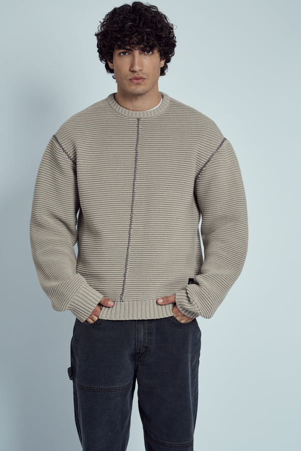native youth ZANO CHUNKY RECYCLED YARN KNITTED RIB JUMPER