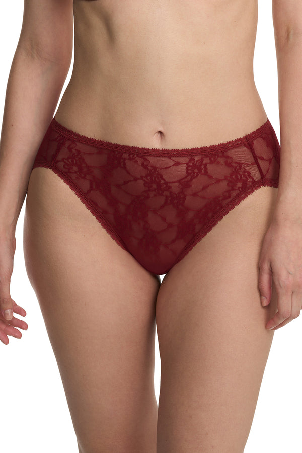 Natori Bliss Allure One-Size Lace French Cut Brief Dk Red