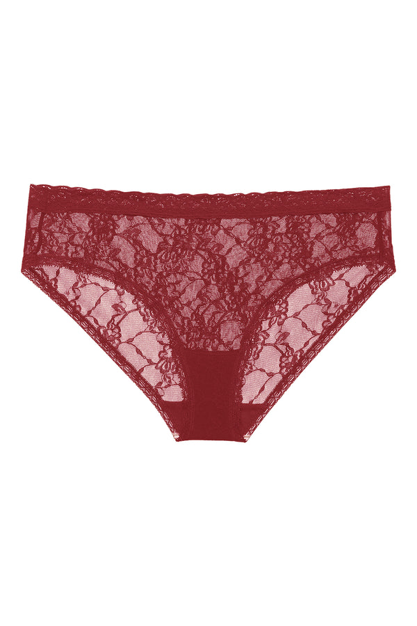 natori Bliss Allure One-Size Lace Girl Brief Dk Red