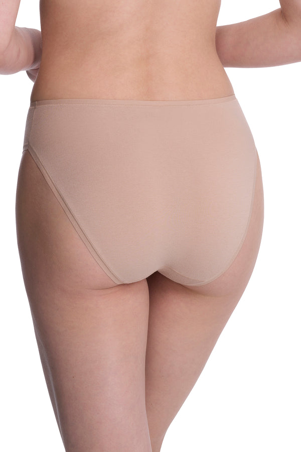 Natori Bliss Bare Cotton High Cut Brief 3-Pack Café