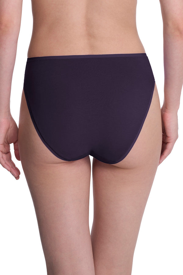 Natori Bliss Bare Cotton High Cut Brief 3-Pack Purple Dusk/Smoky/Dk Red