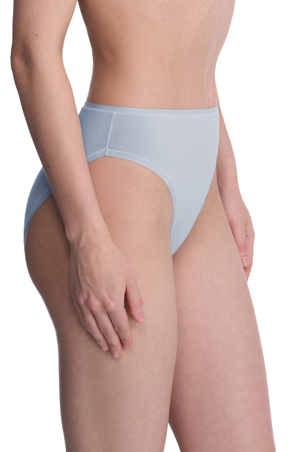 Natori Bliss Bare Cotton High Cut Brief Glacier Blue