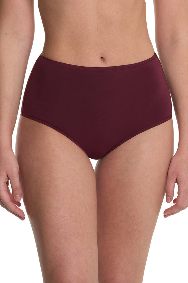 Natori Bliss Bare Cotton High Waist Brief 3-Pack Royal Fig/Bonfire/Elm