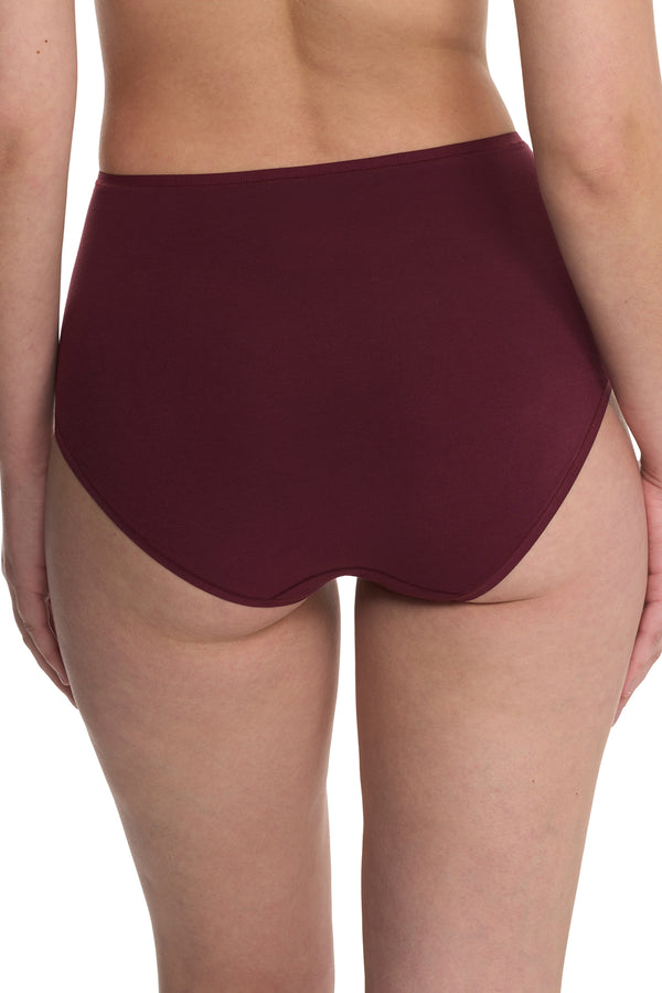 Natori Bliss Bare Cotton High Waist Brief 3-Pack Royal Fig/Bonfire/Elm