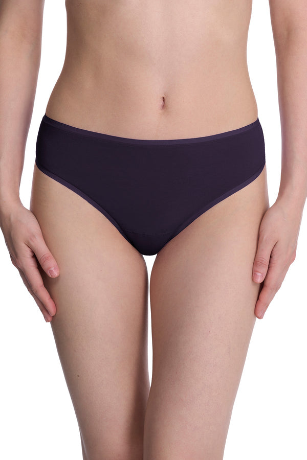 Natori Bliss Bare Cotton Thong 3-Pack Purple Dusk/Smoky/Dk Red