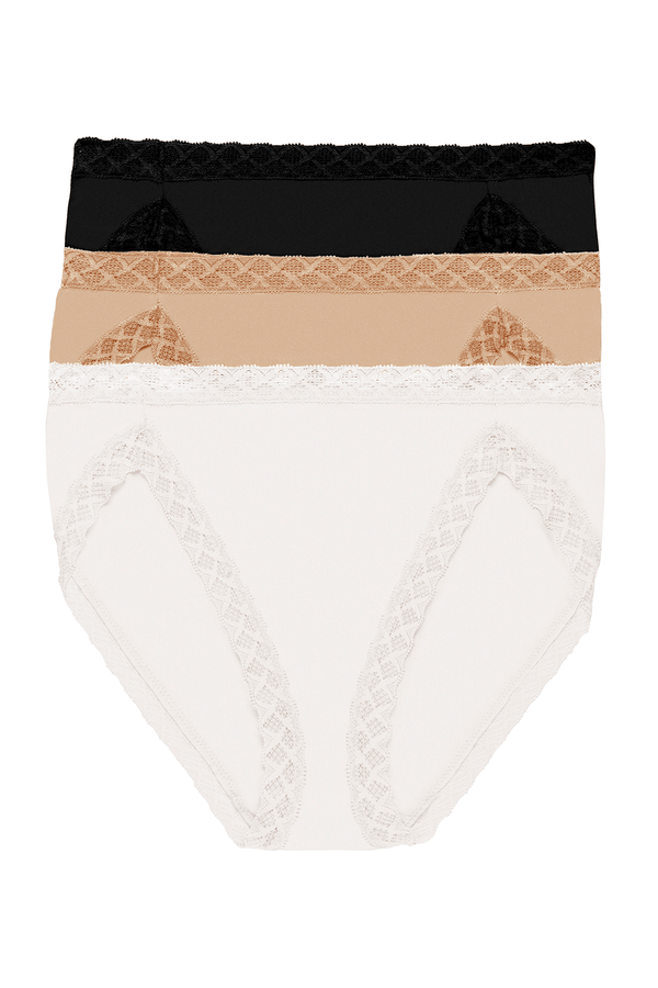 natori Bliss French Cut Brief 3-Pack Black/White/Cafe