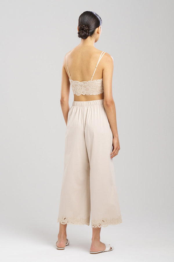 Natori Bliss Harmony Lace Applique Cropped Pants Sand Taupe