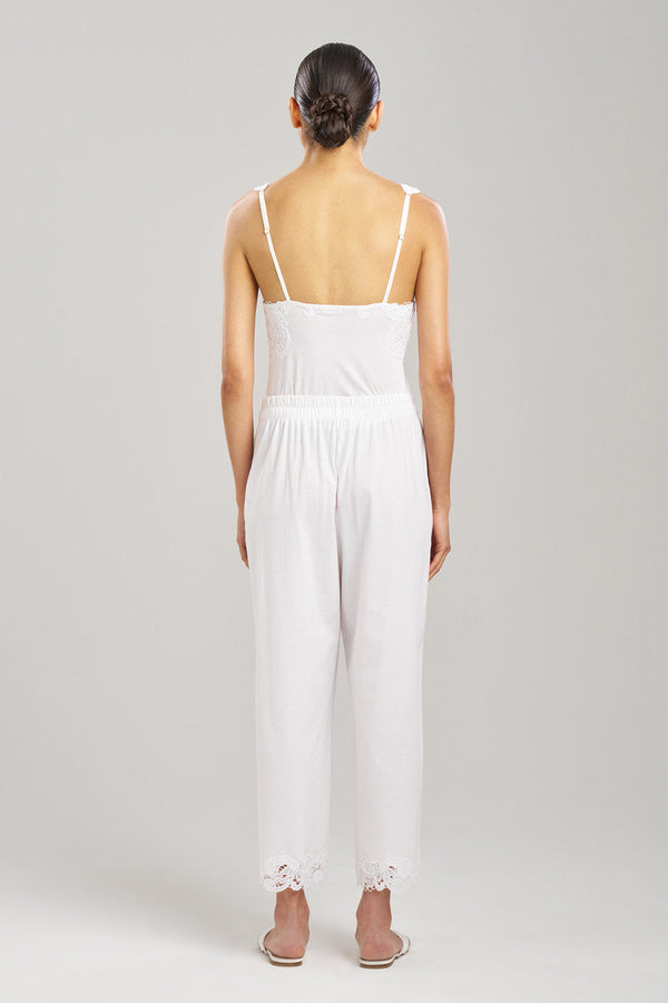 Natori Bliss Harmony Lace Applique Cropped Pants White