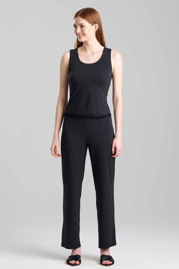 natori Blissful Essentials Cotton Modal Tank PJ Black