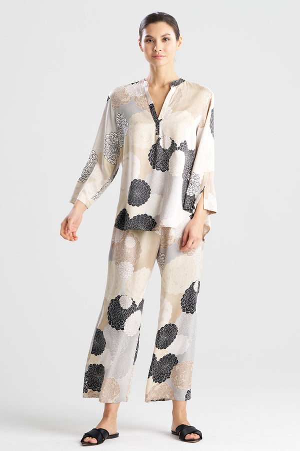 natori Botanic Melody Satin Long Sleeve PJ Velvet Mink