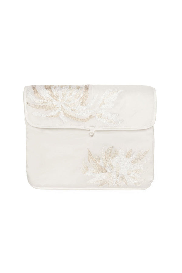 natori Bridal Embroidery Small Lingerie Bag Warm White
