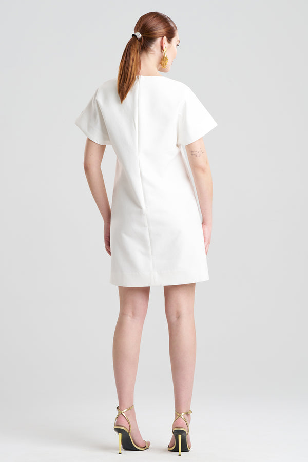 Natori Canvas Cotton Short Sleeve Sheath Dress White