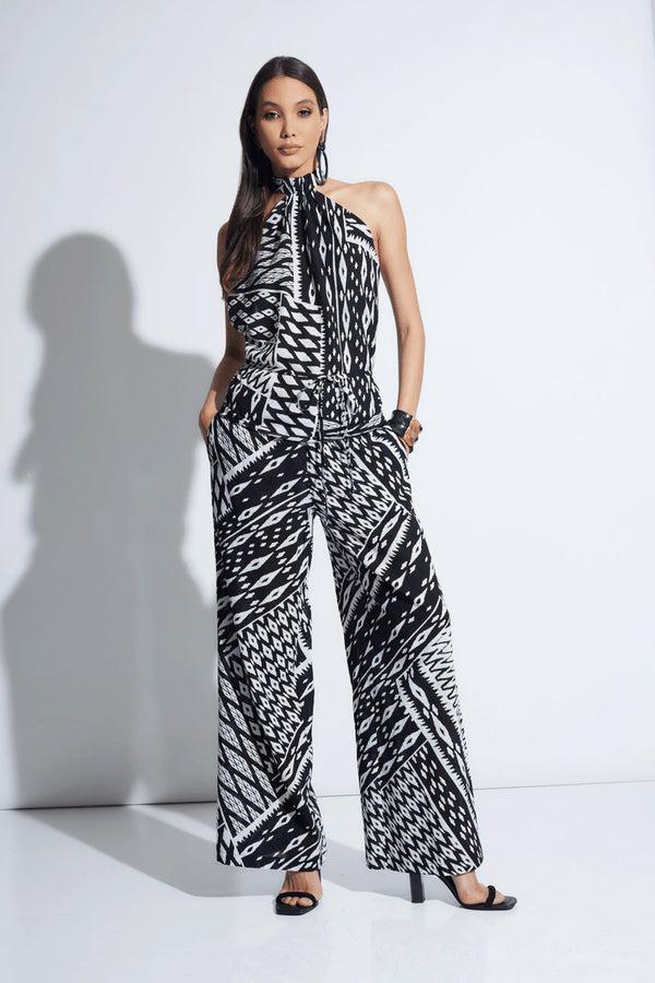 Natori Chibana Getaway Halter Top Black White Combo