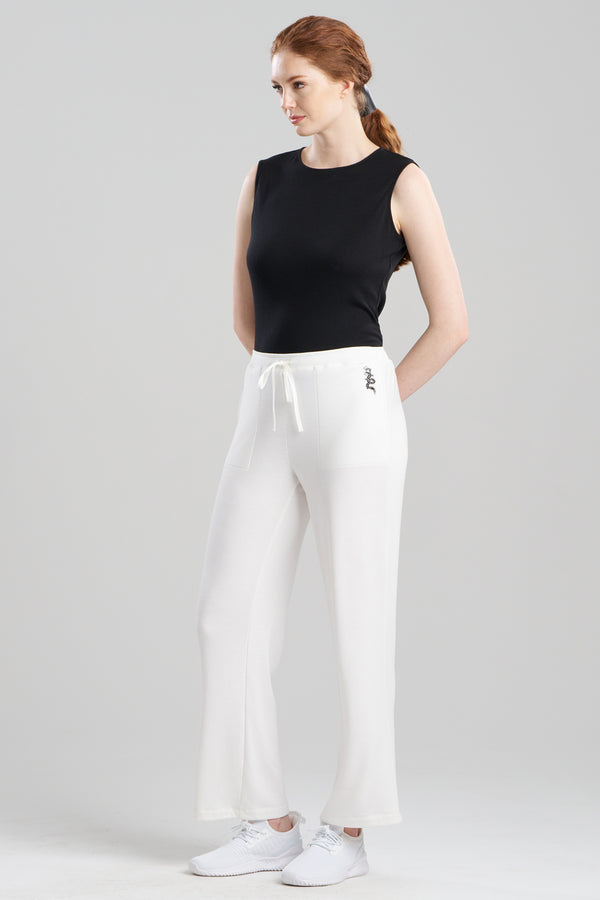 Natori Cocoon Brushed French Terry Straight Leg Pants White