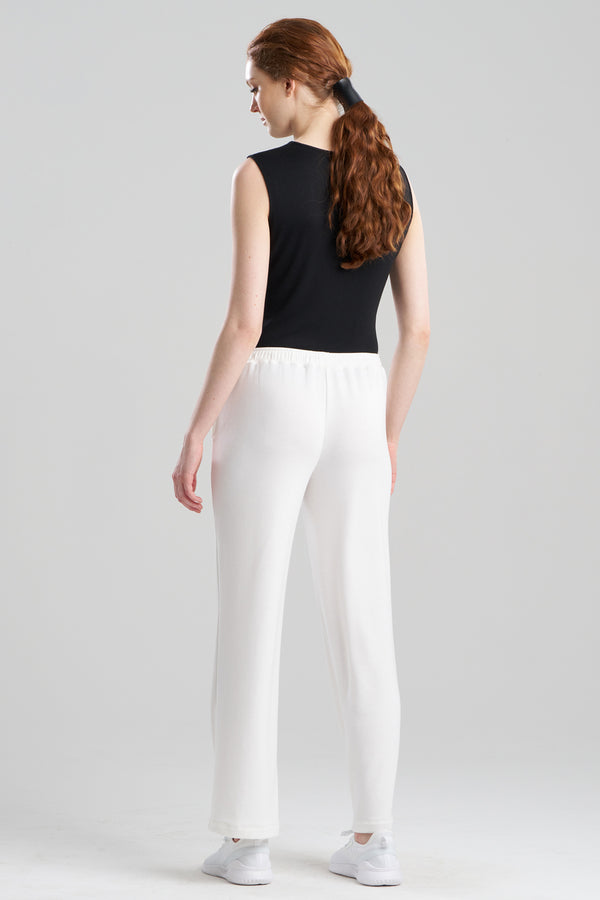 Natori Cocoon Brushed French Terry Straight Leg Pants White