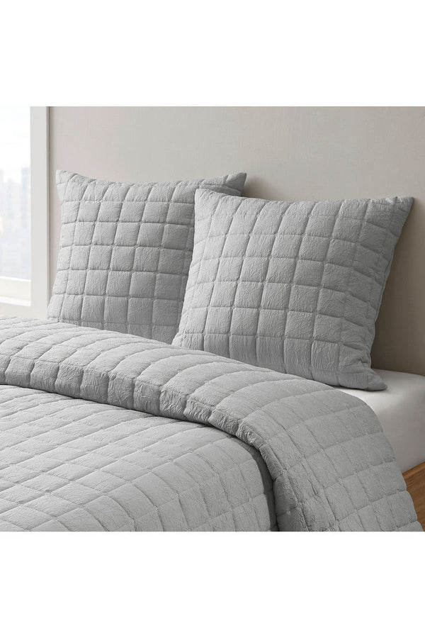 Natori Cocoon Quilt Top Grey Comforter Mini Set Grey