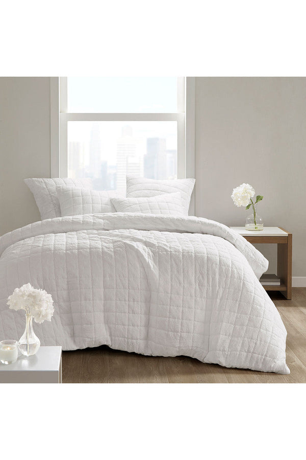 natori Cocoon Quilt Top White Comforter Mini Set White