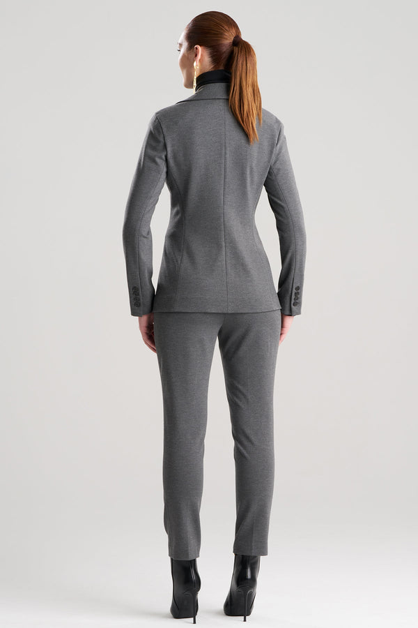 Natori Compact Knit Cardigan Blazer Dark Grey Heather