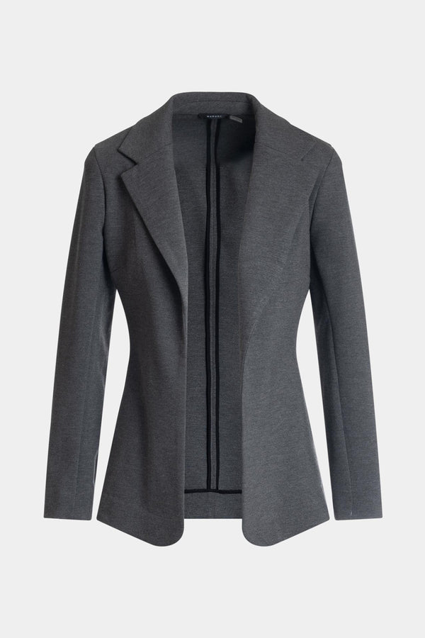 Natori Compact Knit Cardigan Blazer Dark Grey Heather