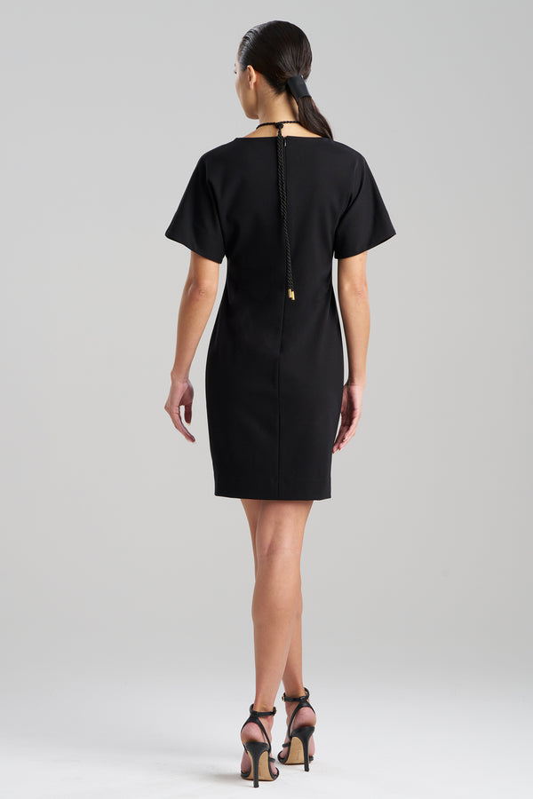 Natori Compact Knit Short Sleeve Sheath Dress Black