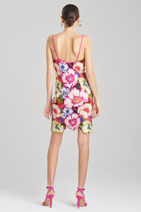 Natori Cote D'Azur Embroidered Lace Slip Dress Multi