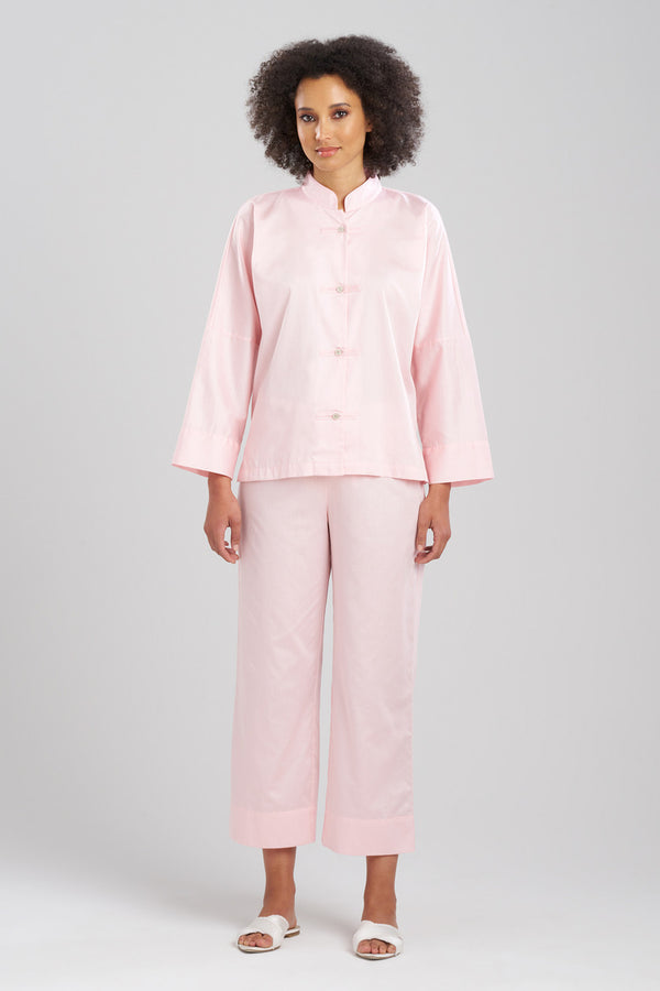 natori Cotton Sateen Essentials Mandarin PJ Blush Pink