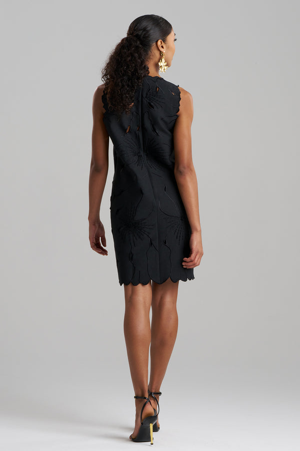 Natori Couture Canvas Embellished Shift Dress Black