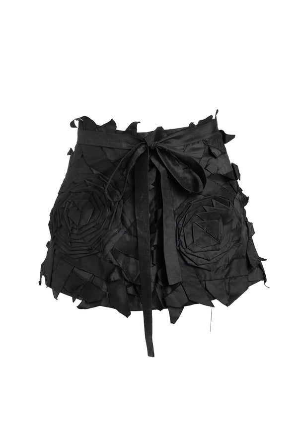 natori Couture Silk Dupioni Embellished Obi Belt Black