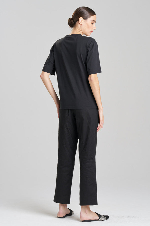 Natori Dragon Cotton Jersey Embroidered Unisex Shirt Black