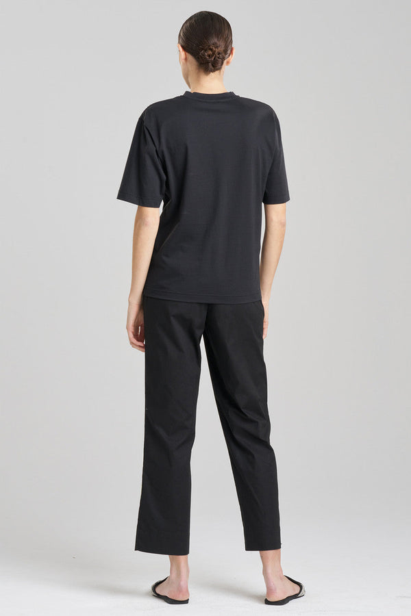 Natori Dragon Cotton Jersey Embroidered Unisex T-Shirt Black