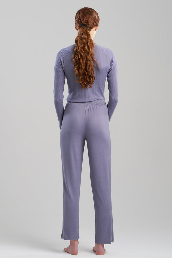 Natori Eden Rib Knit Everywhere Tapered Pants Blue Iris