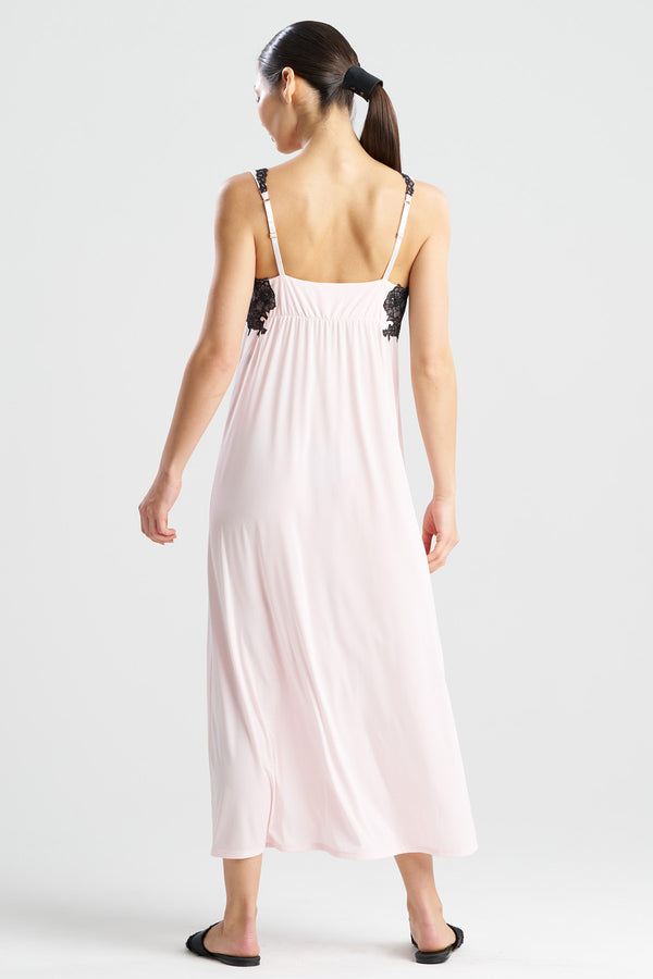 Natori Enchant Lace Applique V-Neck Slip Dress Blush Pink