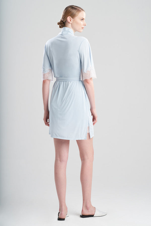 Natori Enchant Wrap With Lace Frosted Blue/Shell Pink