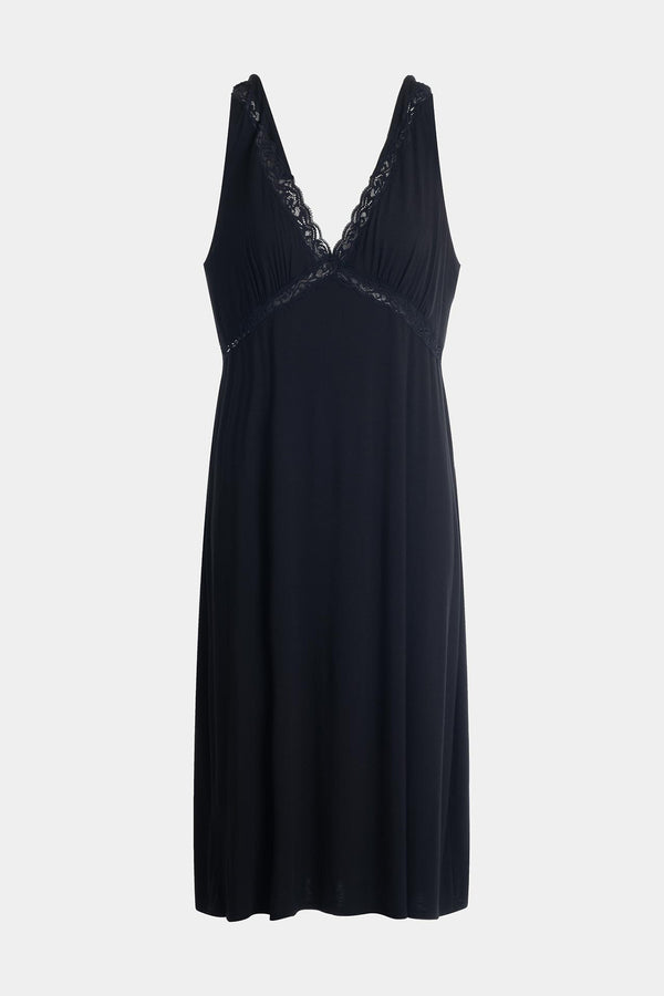 Natori Feathers Essentials Lenzing™ Ecovero™ Viscose Lace Applique Slip Dress Black