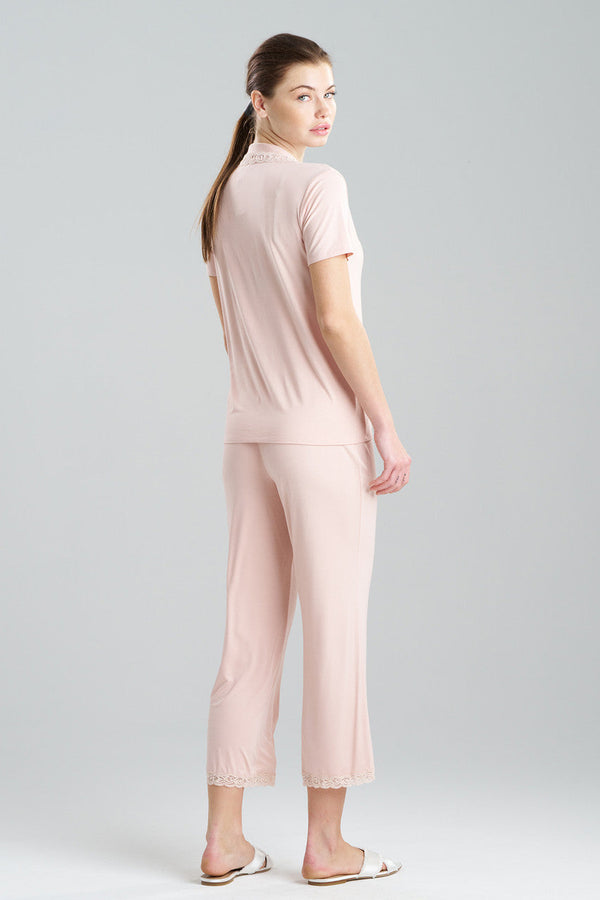 Natori Feathers Essentials Lenzing™ Ecovero™ Viscose Lace Applique Trim PJ Cameo Rose