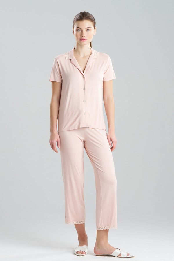 natori Feathers Essentials Lenzing™ Ecovero™ Viscose Lace Applique Trim PJ Cameo Rose
