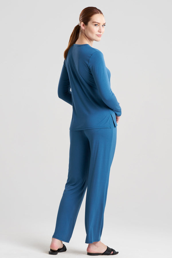 Natori Feathers Essentials Lenzing™ Ecovero™ Viscose PJ Midnight Teal