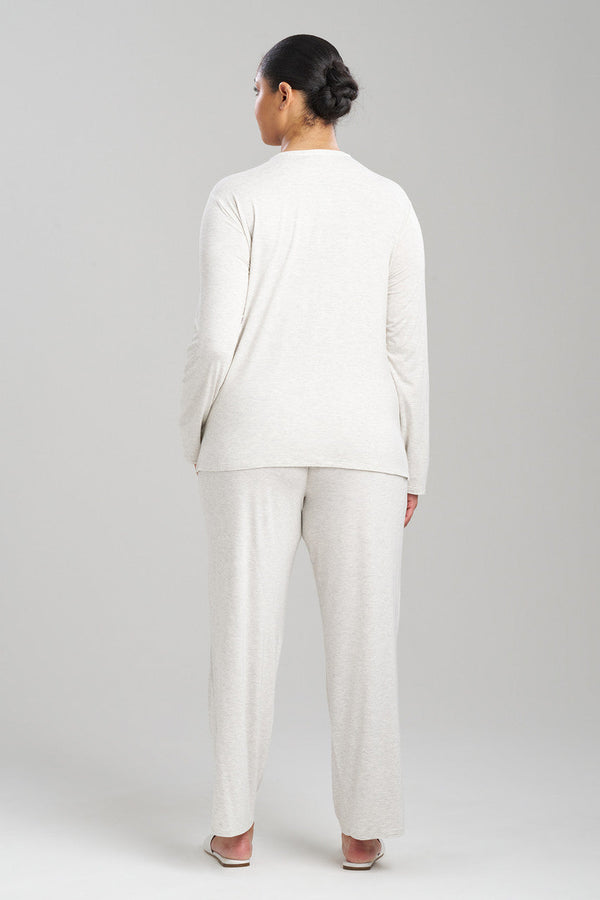 Natori Feathers Essentials Lenzing™ Ecovero™ Viscose Lace Applique PJ Light Heather Grey