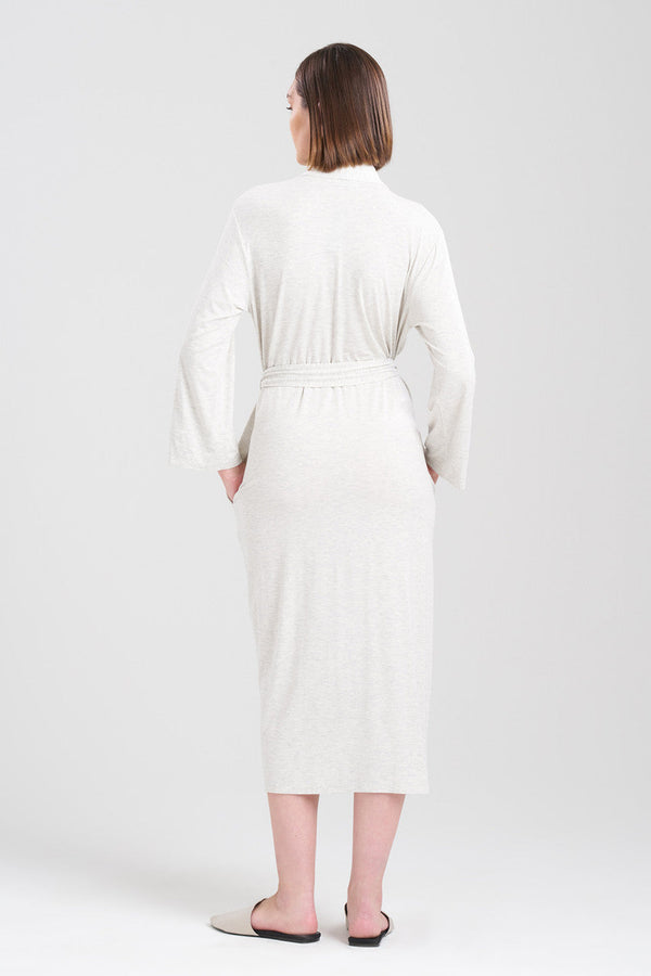Natori Feathers Essentials Lenzing™ Ecovero™ Viscose Robe Light Heather Grey