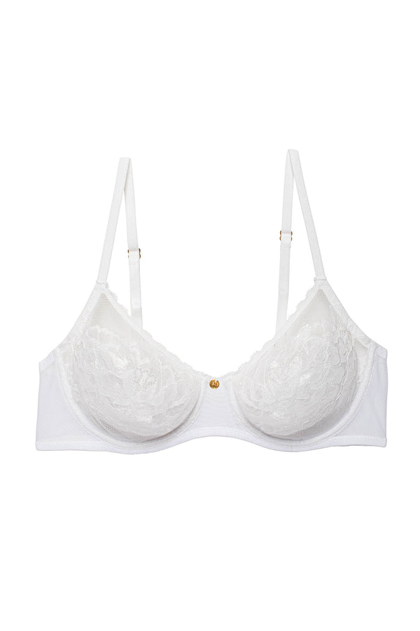 natori Flora Unlined Balconette Underwire Bra White