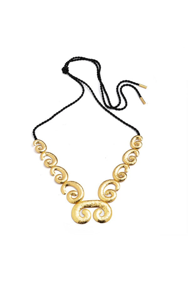natori Gold Plated Brass Swirl Pendant Necklace Gold