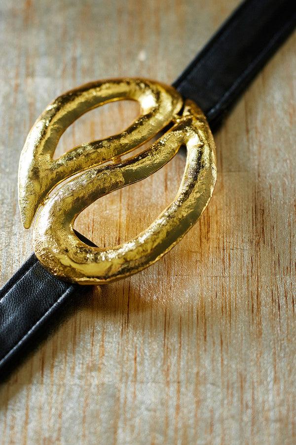 Natori Gold Plated Brass Teardrop Pendant Belt Gold