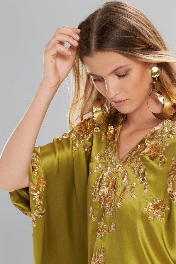 Natori Hammered Brass Dragon Swirl Drop Clip Earrings Gold