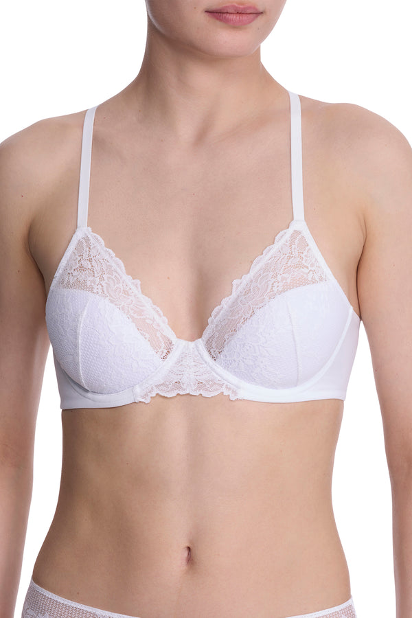 Natori Heavenly Convertible Comfort Lace Contour Underwire Bra White