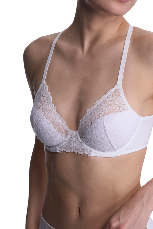 Natori Heavenly Convertible Comfort Lace Contour Underwire Bra White