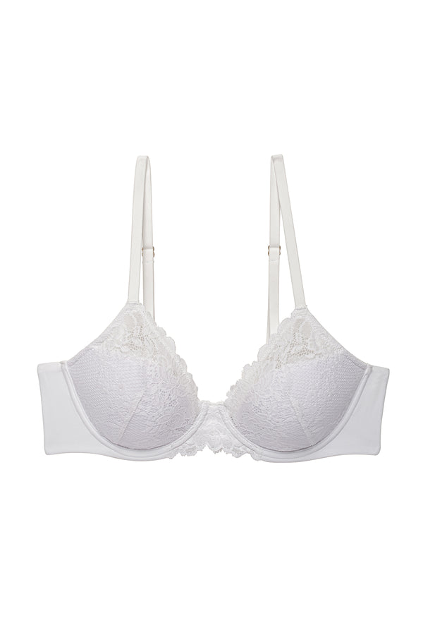 natori Heavenly Convertible Comfort Lace Contour Underwire Bra White